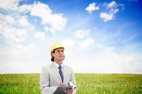 Composite image of architect taking notes Stock Illustration