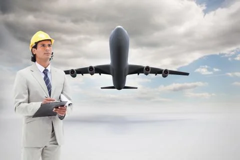 Composite image of architect taking notes Stock Illustration