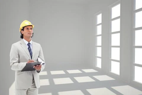 Composite image of architect taking notes Stock Illustration