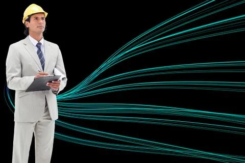 Composite image of architect taking notes Stock Illustration