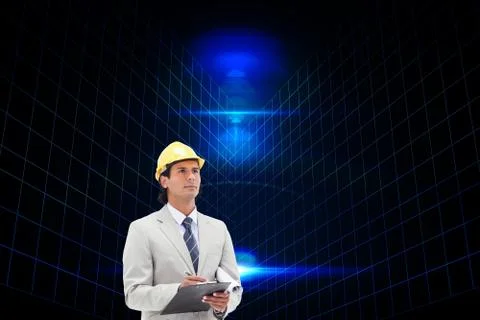Composite image of architect taking notes Stock Illustration