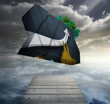 Composite image of arrow on abstract screen Stock Illustration