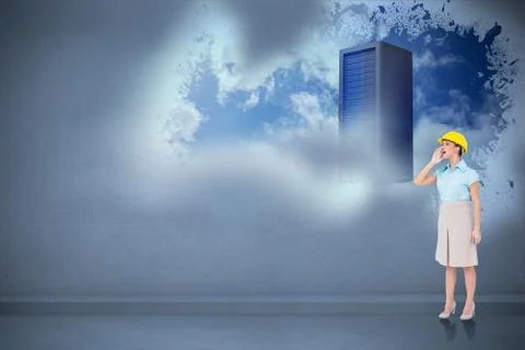 Composite image of attractive architect yelling Stock Illustration