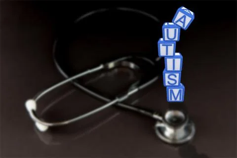 Composite image of autism building blocks 스톡 일러스트