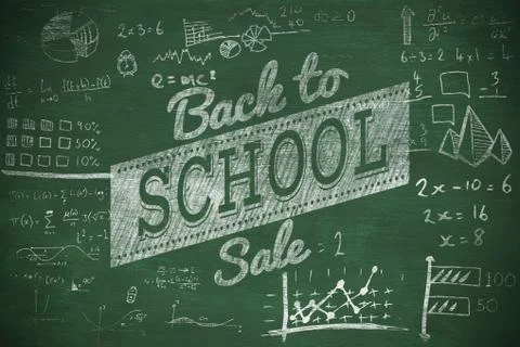 Composite image of back to school sale message 스톡 일러스트