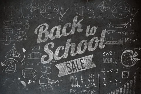 Composite image of back to school sale message Illustrazione stock