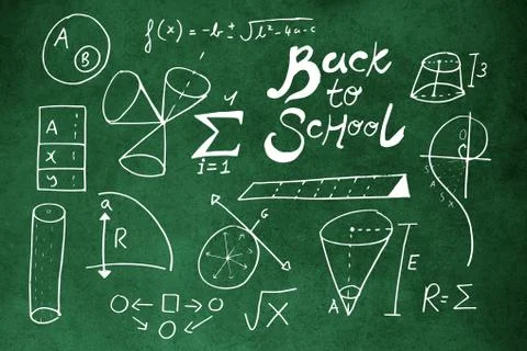 Composite image of back t o school text with geometric shapes Illustrazione stock