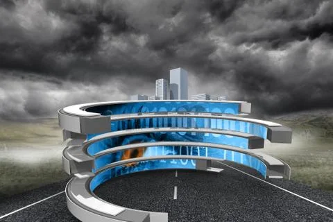 Composite image of binary code on abstract screen Illustrazione stock