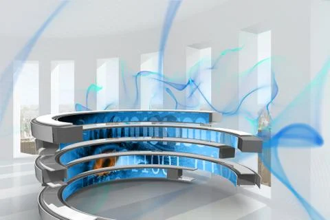 Composite image of binary code on abstract screen Stock Illustration