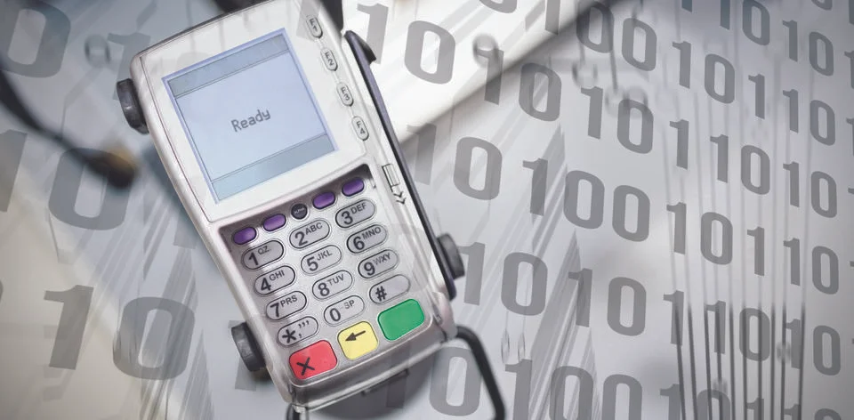 Composite image of binary code on circuit board 写真素材