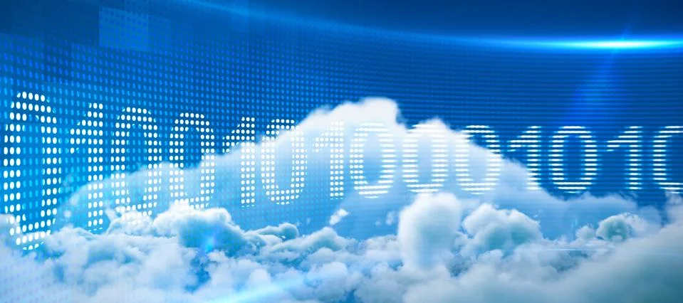 Composite image of binary code on digital screen イラスト素材