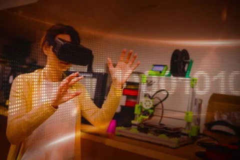 Composite image of binary code on digital screen Stock Photos