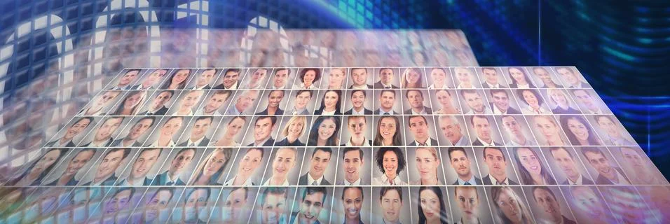 Composite image of binary code on digital screen 스톡 사진