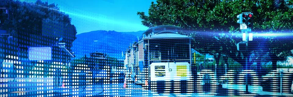 Composite image of binary code on digital screen 스톡 사진