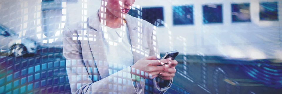 Composite image of binary code on digital screen Stock Photos