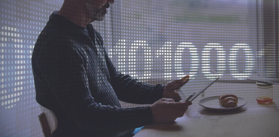 Composite image of binary code on digital screen 스톡 사진