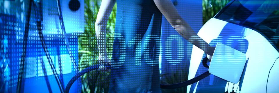 Composite image of binary code on digital screen Stock Photos