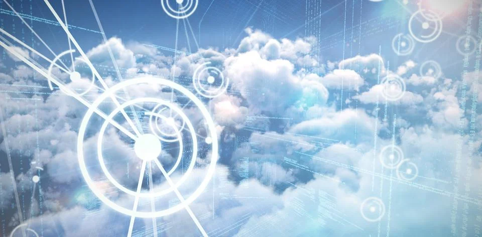 Composite image of binary codes and lines イラスト素材