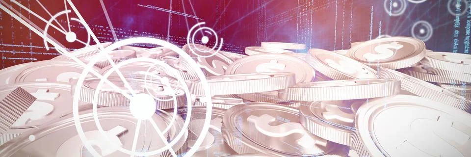 Composite image of binary codes and lines Stockillustratie