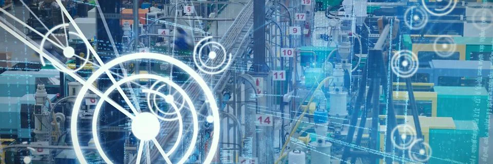 Composite image of binary codes and lines 写真素材