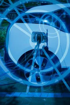 Composite image of binary codes and lines 写真素材