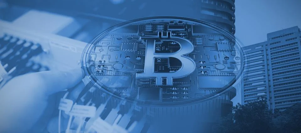 Composite image of bitcoin Stock Photos