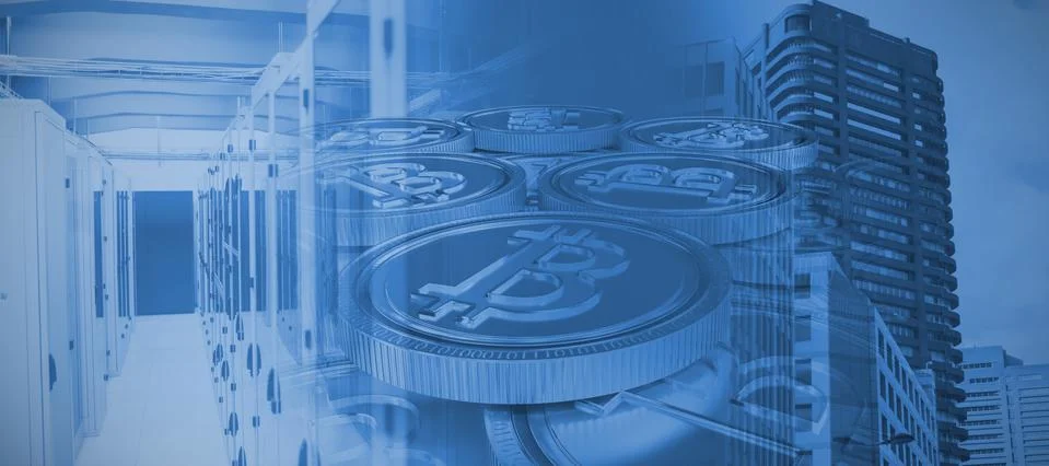 Composite image of bitcoin Stockfoto's