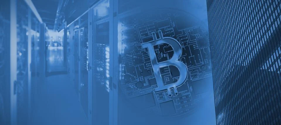 Composite image of bitcoin Foto stock