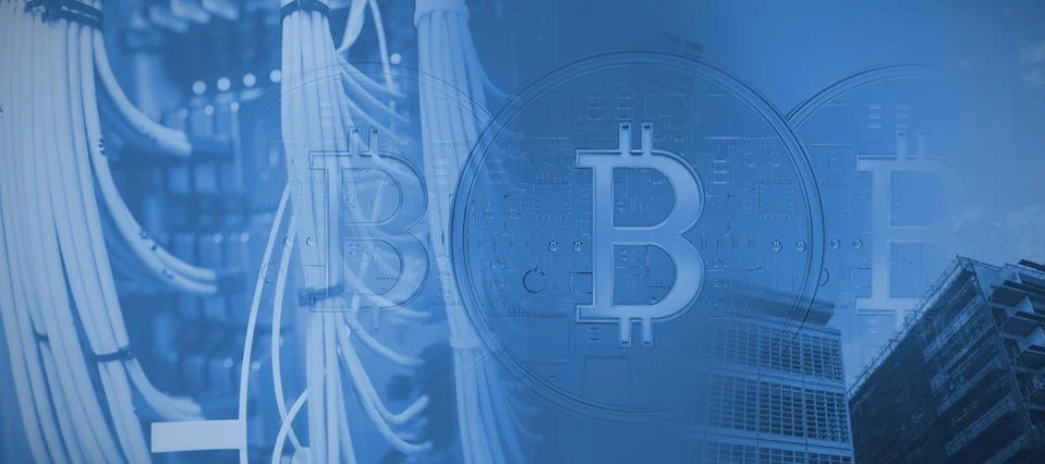 Composite image of bitcoin Stockfoto's