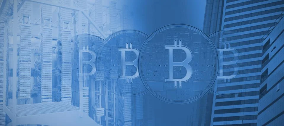 Composite image of bitcoin Foto stock