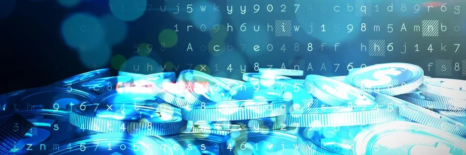 Composite image of bitcoins Foto stock