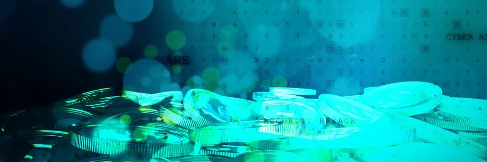 Composite image of bitcoins Foto stock
