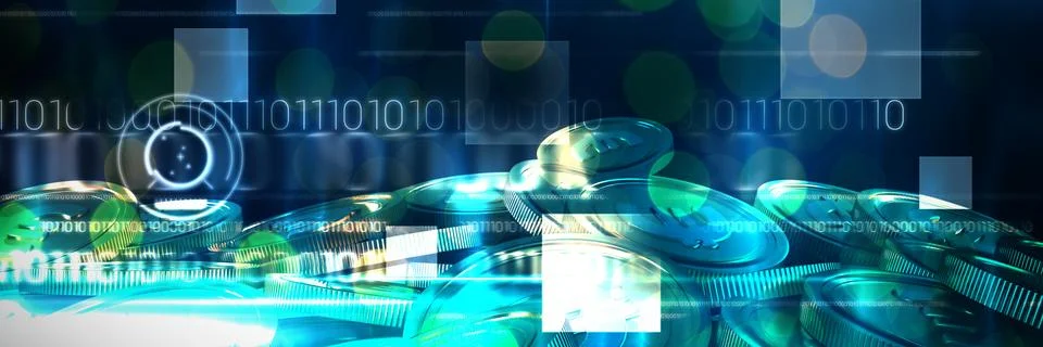 Composite image of bitcoins Stock Photos