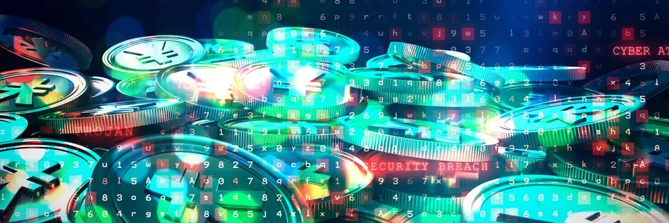 Composite image of bitcoins Foto stock