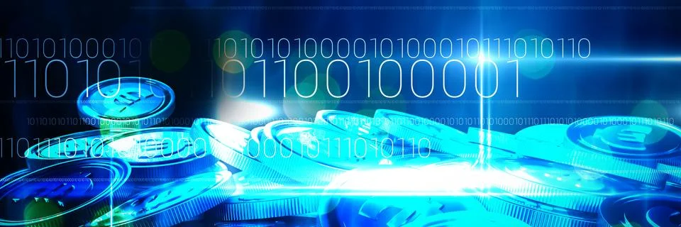 Composite image of bitcoins Foto stock
