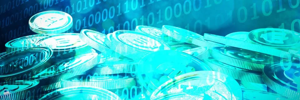 Composite image of bitcoins 写真素材
