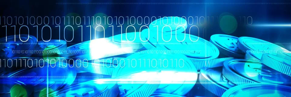 Composite image of bitcoins Stock Photos