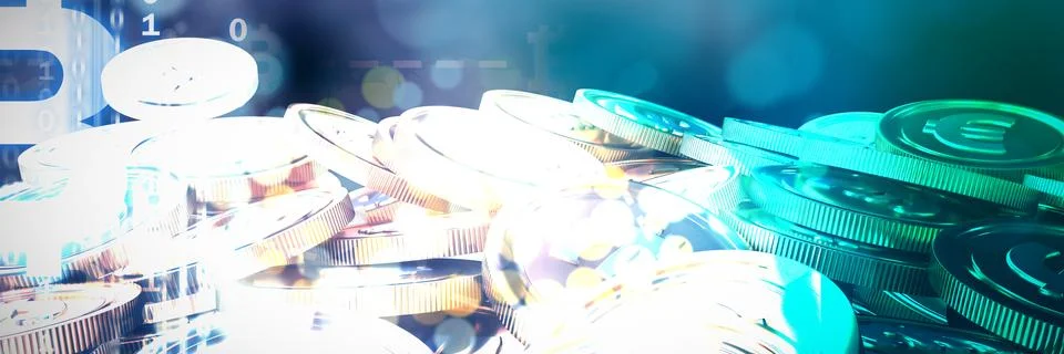 Composite image of bitcoins Stock Photos