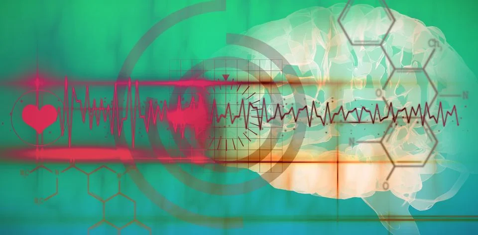 Composite image of black and white brain Stock Illustration