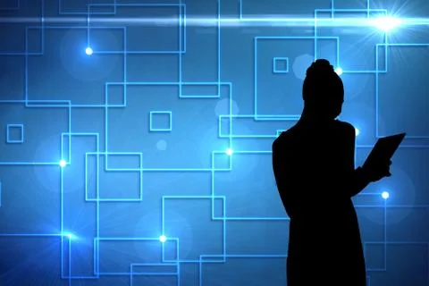 Composite image of black background with shiny squares Stock Illustration