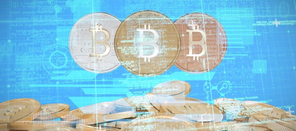 Composite image of blue and grey matrix and codes 스톡 일러스트