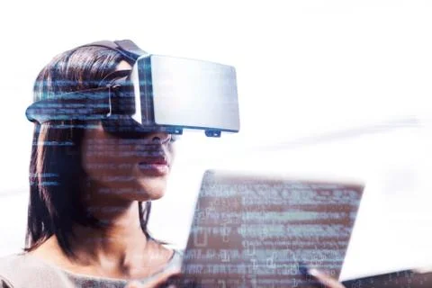 Composite image of blue and red technology interface Stock Photos