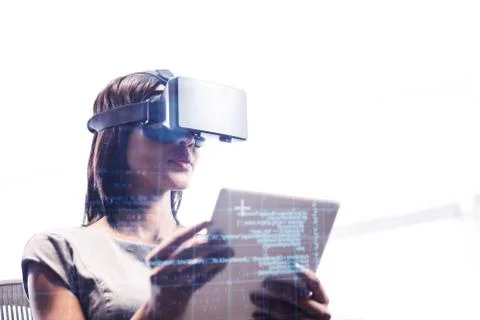 Composite image of blue and red technology interface Stock Photos