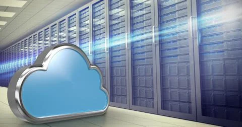 Composite image of blue cloud shape over white background 3d 스톡 일러스트