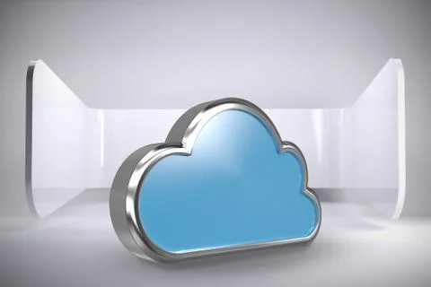 Composite image of blue cloud shape over white background 3d イラスト素材