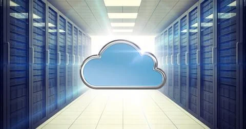 Composite image of blue cloud shape on white background 3d Illustrazione stock