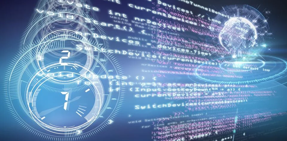 Composite image of blue code Stock-Illustration