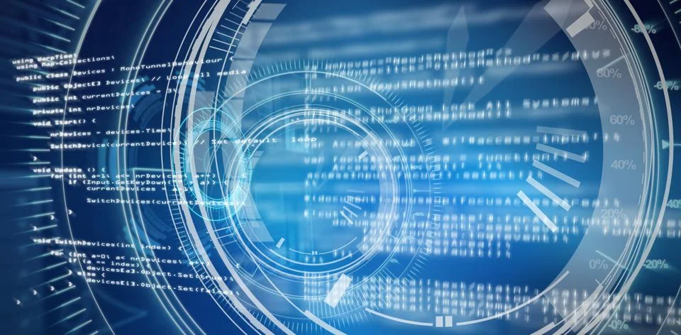 Composite image of blue code 스톡 일러스트