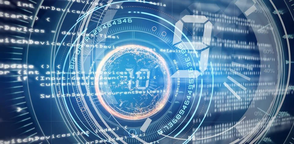 Composite image of blue code Illustrazione stock