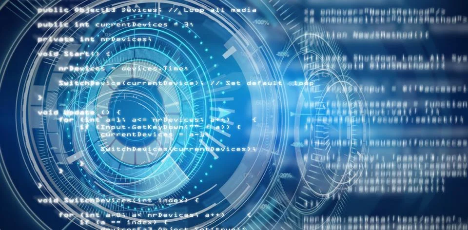 Composite image of blue code 스톡 일러스트